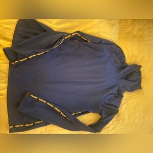 Nike pro turtleneck. Blue. Size large